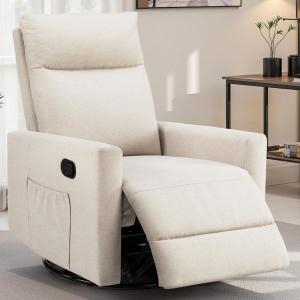 imageRecliner Chair for Living Room Leather Recliners Home Theater Seating with Lumbar Support with Adjustable Backrest and Footrest Modern Living Room Furniture with Padded Seat Backrest BlackOffwhite
