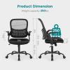 imageHome Office Desk Chair Ergonomic Computer Managerial Executive Chairs MidBack Work Swivel Task Chairs with Wheels Lumbar Support Comfy Flipup Armrest for Gaming Study StudentLight Black