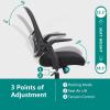 imageHome Office Desk Chair Ergonomic Computer Managerial Executive Chairs MidBack Work Swivel Task Chairs with Wheels Lumbar Support Comfy Flipup Armrest for Gaming Study StudentNight Black