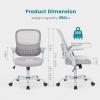 imageHome Office Desk Chair Ergonomic Computer Managerial Executive Chairs MidBack Work Swivel Task Chairs with Wheels Lumbar Support Comfy Flipup Armrest for Gaming Study StudentGrey