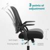 imageHome Office Desk Chair Ergonomic Computer Managerial Executive Chairs MidBack Work Swivel Task Chairs with Wheels Lumbar Support Comfy Flipup Armrest for Gaming Study StudentLight Black