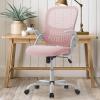 imageHome Office Desk Chair Ergonomic Computer Managerial Executive Chairs MidBack Work Swivel Task Chairs with Wheels Lumbar Support Comfy Flipup Armrest for Gaming Study StudentPink