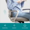 imageHome Office Desk Chair Ergonomic Computer Managerial Executive Chairs MidBack Work Swivel Task Chairs with Wheels Lumbar Support Comfy Flipup Armrest for Gaming Study StudentGrey