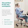 imageHome Office Desk Chair Ergonomic Computer Managerial Executive Chairs MidBack Work Swivel Task Chairs with Wheels Lumbar Support Comfy Flipup Armrest for Gaming Study StudentLight Pink