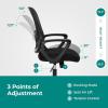 imageHome Office Desk Chair Ergonomic Computer Managerial Executive Chairs MidBack Work Swivel Task Chairs with Wheels Lumbar Support Comfy Flipup Armrest for Gaming Study StudentLight Black