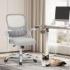 imageHome Office Desk Chair Ergonomic Computer Managerial Executive Chairs MidBack Work Swivel Task Chairs with Wheels Lumbar Support Comfy Flipup Armrest for Gaming Study StudentGrey