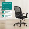 imageHome Office Desk Chair Ergonomic Computer Managerial Executive Chairs MidBack Work Swivel Task Chairs with Wheels Lumbar Support Comfy Flipup Armrest for Gaming Study StudentLight Black