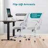 imageHome Office Desk Chair Ergonomic Computer Managerial Executive Chairs MidBack Work Swivel Task Chairs with Wheels Lumbar Support Comfy Flipup Armrest for Gaming Study StudentGrey