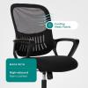 imageHome Office Desk Chair Ergonomic Computer Managerial Executive Chairs MidBack Work Swivel Task Chairs with Wheels Lumbar Support Comfy Flipup Armrest for Gaming Study StudentLight Black