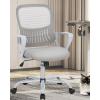 imageHome Office Desk Chair Ergonomic Computer Managerial Executive Chairs MidBack Work Swivel Task Chairs with Wheels Lumbar Support Comfy Flipup Armrest for Gaming Study StudentGrey