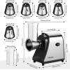 imageNictemaw Vegetable Cutter Electric Vegetable Slicer Stainless Steel 250 W Multifunctional Kitchen Grater with 5 Blades for Fruits Vegetables Cheese and Daily Use250W
