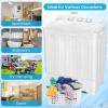 imageNictemaw Portable Washing Machine 30Lbs Capacity Washer and Dryer Combo 2 In 1 Compact Twin Tub Laundry Washer 19Lbs ampamp Spinner 11Lbs with Drain Pump Time Control for Apartment Dorms RV White