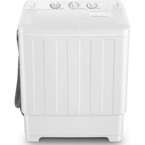 imageNictemaw Portable Washing Machine 30Lbs Capacity Washer and Dryer Combo 2 In 1 Compact Twin Tub Laundry Washer 19Lbs ampamp Spinner 11Lbs with Drain Pump Time Control for Apartment Dorms RV White