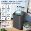imageNictemaw Portable Washing Machine 20Lbs Capacity FullAutomatic Portable Washer Machine 28Cuft Washer and Dryer Combo with with Drain Pump 10 Programs 8 Water Levels for Apartment Dorms RVDark Grey