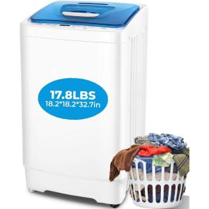 imageNictemaw Portable Washing Machine 178Lbs 23 Cuft Full Automatic Laundry Machine with 8 Programs 3 Water Temps 3 Water Levels Selections Small Washing Machine for Apartment Home Dorms Rv