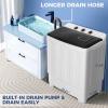 image30Lbs Capacity Portable Washing Machine Nictemaw Twin Tub Compact Laundry Machine with Builtin Drain Pump Washer and Spin Dryer Combo 19Lbs11Lbs Mini Washing Machine for Apartments Dorms RVs