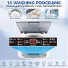 imageNictemaw Portable Washing Machine 135Lbs Capacity FullAutomatic Portable Washer 18Cuft Washer and Dryer Combo with Drain Pump LED Display 10 Programs ampamp 8 Water Levels for Apartment Dorm RVWhite