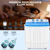 imageNictemaw Portable Washing Machine 176Lbs Twin Tub Compact Laundry Machine with Builtin Drain Pump 11Lbs Washer and 66Lbs Spin Dryer Small Washing Machine for Apartments Dorms RVs