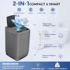 imageNictemaw Portable Washing Machine 178Lbs Portable Washer Machine 24Cuft Compact Laundry Washer and Dryer Combo with Drain Pump 10 Wash Programs 8 Water Levels for Apartment RV DormGlass CoverDark Grey
