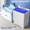 imageNictemaw Portable Washing Machine 30Lbs Twin Tub Washer and Dryer Combo 2 in 1 Mini Washer with Builtin Drain PumpTime Control SemiAuto 19Lbs Washer 11Lbs Spinner for Home Apartments RVs