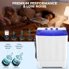 imageNictemaw Portable Washing Machine 30Lbs Twin Tub Washer and Dryer Combo 2 in 1 Mini Washer with Builtin Drain PumpTime Control SemiAuto 19Lbs Washer 11Lbs Spinner for Home Apartments RVs