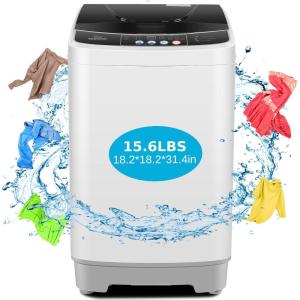 imageNictemaw Portable Washing Machine 156Lbs Capacity Portable Washer with Drain Pump 21Cuft FullAutomatic Compact Washer with 10 Programs 8 Water Level for Home Apartment RV Dorms156lbs