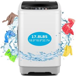 imageNictemaw Portable Washing Machine 156Lbs Capacity Portable Washer with Drain Pump 21Cuft FullAutomatic Compact Washer with 10 Programs 8 Water Level for Home Apartment RV Dorms178Lbs