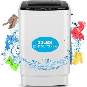 imageNictemaw Portable Washing Machine 156Lbs Capacity Portable Washer with Drain Pump 21Cuft FullAutomatic Compact Washer with 10 Programs 8 Water Level for Home Apartment RV Dorms20Lbs