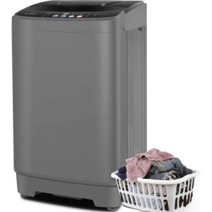 imageNictemaw Portable Washing Machine 20Lbs Portable Washer Machine with Drain Pump 28 Cuft Compact Washer with 10 Programs 8 Water Levels Small Washing Machine for Apartment Home Dorms Rv20LbsDark Grey