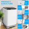 imageNictemaw Portable Washing Machine 21 Cuft Portable Washer 156Lbs Capacity Full Automatic Washing Machine with 10 Programs 8 Water Levels Drain Pump LED Display for Apartment Dorm Home RVsGrey Black
