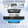 imageNictemaw Portable Washing Machine 20Lbs Capacity FullAutomatic Portable Washer 28Cuft Washer and Dryer Combo with 10 Programs 8 Water Levels Laundry Machine for Apartment Dorms RVGlass Cover