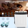 imageNictemaw Portable Washing Machine 30Lbs Compact Washing Machine Twin Tub Laundry Washer Machine with Drain Pump SemiAutomatic 19Lbs Washer and 11Lbs Spinner Combo for Apartments Dorms RVsblack