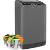imageNictemaw Portable Washing Machine 20Lbs Portable Washer Machine with Drain Pump 28 Cuft Washer and Dryer Combo with 10 Programs 8 Water Levels Compact Washer for Apartments SlowClose Glass CoverDark Grey