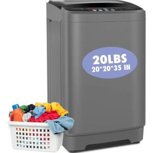 imageNictemaw Portable Washing Machine 20Lbs Capacity FullAutomatic Portable Washer Machine 28Cuft Washer and Dryer Combo with 10 Programs ampamp 8 Water Levels for Apartment Dorms RVGlass Cover20LbsGlass Cover