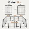imageSMUG HeavyDuty Iron Dog Playpen  16 Panels 40 Durable RustResistant Pet Fence for Indoor ampamp Outdoor Use Secure ampamp Spacious Pet Play Area for Dogs Puppies ampamp Small AnimalsBlack