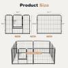 imageSMUG HeavyDuty Iron Dog Playpen  16 Panels 40 Durable RustResistant Pet Fence for Indoor ampamp Outdoor Use Secure ampamp Spacious Pet Play Area for Dogs Puppies ampamp Small AnimalsBlack