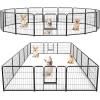 imageSMUG HeavyDuty Iron Dog Playpen  16 Panels 40 Durable RustResistant Pet Fence for Indoor ampamp Outdoor Use Secure ampamp Spacious Pet Play Area for Dogs Puppies ampamp Small AnimalsBlack
