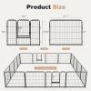 imageSMUG HeavyDuty Iron Dog Playpen  16 Panels 40 Durable RustResistant Pet Fence for Indoor ampamp Outdoor Use Secure ampamp Spacious Pet Play Area for Dogs Puppies ampamp Small AnimalsBlack