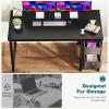 imageSMUG Computer Desk with Storage Drawers Small Office Desk Modern Simple Study Writing Table for Home Bedroom Spacious 47X24 Inch Desktop with 2Tier Drawer Black