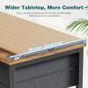 imageSMUG Computer Desk with Storage Drawers Small Office Desk Modern Simple Study Writing Table for Home Bedroom Spacious 47X24 Inch Desktop with 2Tier Drawer Rust