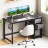 imageSMUG Computer Desk with Storage Drawers Small Office Desk Modern Simple Study Writing Table for Home Bedroom Spacious 47X24 Inch Desktop with 2Tier Drawer Black