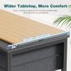 imageSMUG Computer Desk with Storage Drawers Small Office Desk Modern Simple Study Writing Table for Home Bedroom Spacious 47X24 Inch Desktop with 2Tier Drawer Black