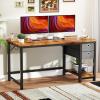 imageSMUG Computer Desk with Storage Drawers Small Office Desk Modern Simple Study Writing Table for Home Bedroom Spacious 47X24 Inch Desktop with 2Tier Drawer Rust