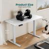 imageSMUG Standing Desk Adjustable Height Electric Sit Stand Up Computer Table 40x24 Inch Ergonomic Rising Modern Lift Motorized Gaming Desktop Workstation for Work Home Office  Rustic BrownWhite