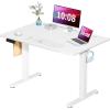 imageSMUG Standing Desk Adjustable Height Electric Sit Stand Up Computer Table 40x24 Inch Ergonomic Rising Modern Lift Motorized Gaming Desktop Workstation for Work Home Office  Rustic BrownBrown