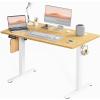 imageSMUG Standing Desk Adjustable Height Electric Sit Stand Up Computer Table 40x24 Inch Ergonomic Rising Modern Lift Motorized Gaming Desktop Workstation for Work Home Office  Rustic BrownOak