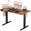 imageSMUG Standing Desk Adjustable Height Electric Sit Stand Up Computer Table 40x24 Inch Ergonomic Rising Modern Lift Motorized Gaming Desktop Workstation for Work Home Office  Rustic BrownRustic Brown