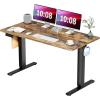 imageSMUG Standing Desk Adjustable Height Electric Sit Stand Up Computer Table 40x24 Inch Ergonomic Rising Modern Lift Motorized Gaming Desktop Workstation for Work Home Office  Rustic BrownBrown