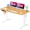 imageSMUG Standing Desk Adjustable Height Electric Sit Stand Up Computer Table 40x24 Inch Ergonomic Rising Modern Lift Motorized Gaming Desktop Workstation for Work Home Office  Rustic BrownNatural