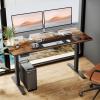 imageSMUG Standing Desk Adjustable Height Electric Sit Stand Up Computer Table 40x24 Inch Ergonomic Rising Modern Lift Motorized Gaming Desktop Workstation for Work Home Office  Rustic BrownBrown